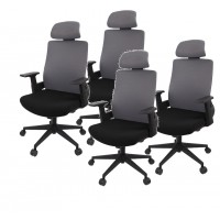 Комплект кресел АКЛАС Наос 4 шт Серый (Серый/Черный)